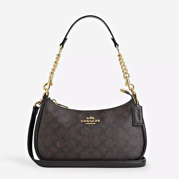 COACH TERI SHOULDER BAG IN SIGNATURE CANVAS BAG CA548 NWT - Picture 1 of 15